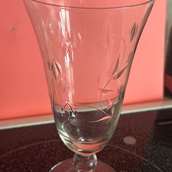 Vintage Etched Stemmed Glassware - Picture 2 of 5